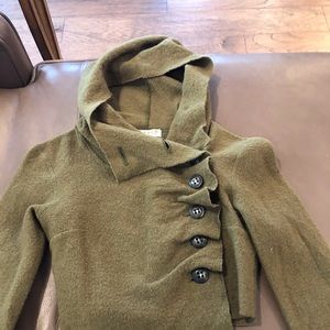 Anthropologie brand cropped hooded sweater sz 6